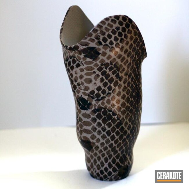 Cerakoted Custom Prosthetic Device With A Hydrographic Pattern And Cerakote Clear Finish