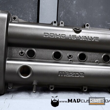 Powder Coating: Mazda,Valve Cover,Automotive,MATTE ARMOR CLEAR H-301,More Than Guns