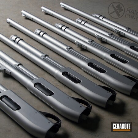 Powder Coating: Satin Aluminum H-151,Shotgun,Pump-action Shotgun,Remington 870,Remington,Solid Tone