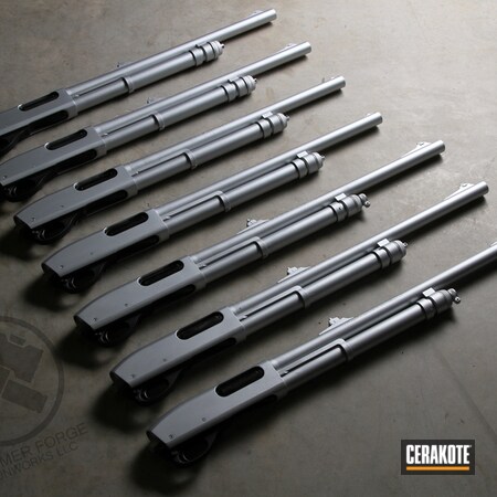 Powder Coating: Satin Aluminum H-151,Shotgun,Pump-action Shotgun,Remington 870,Remington,Solid Tone