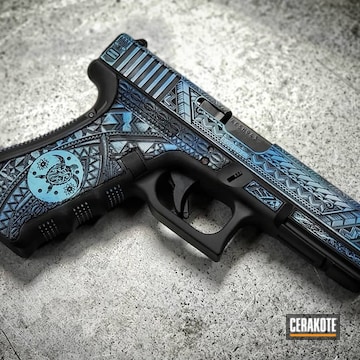 Cerakoted Custom Laser Engraved Battleworn Glock Handgun