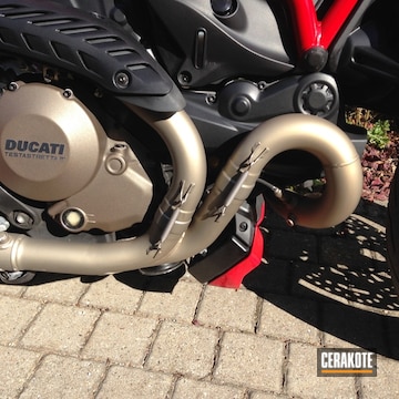 Cerakoted Ducati Motorcycle Parts In A Cerakote H-170 Titanium Finish