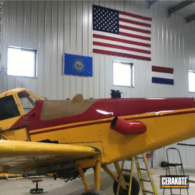 Cerakoted Airplane Exhaust Refinished In Cerakote C-143 Stoplight Red