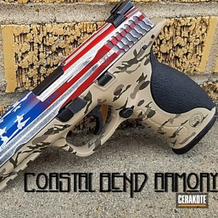 Powder Coating: Smith & Wesson M&P,Smith & Wesson,Graphite Black H-146,Distressed,Chocolate Brown H-258,M&P 40,Snow White H-136,NRA Blue H-171,USMC Red H-167,40cal,MAGPUL® FLAT DARK EARTH H-267,Distressed American Flag