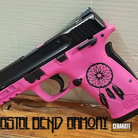 Powder Coating: Graphite Black H-146,Smith & Wesson,Pistol,.380,Prison Pink H-141,380EZ