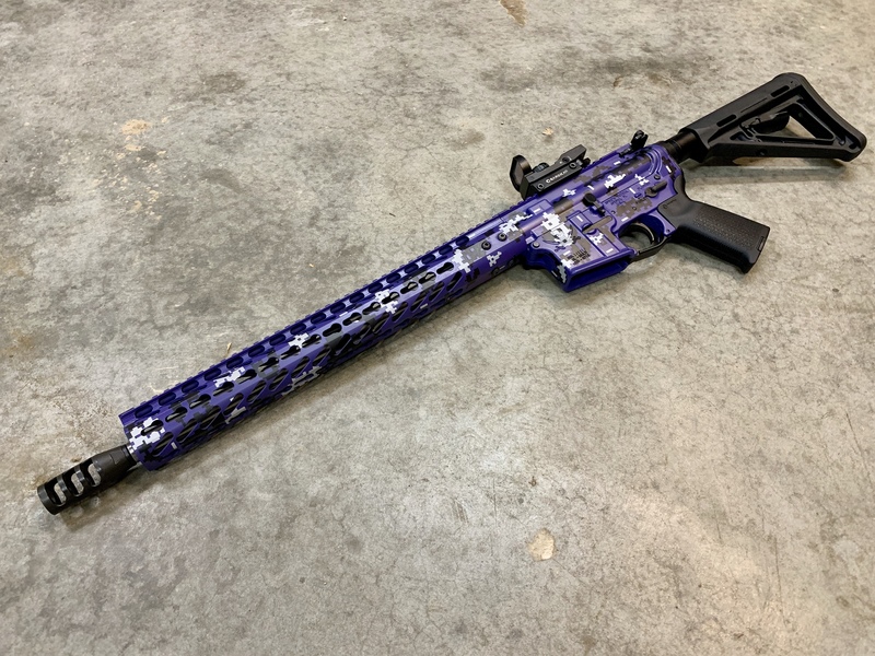 AR-15 Rifle in a Purple Digital Camo Finish by Web User | Cerakote