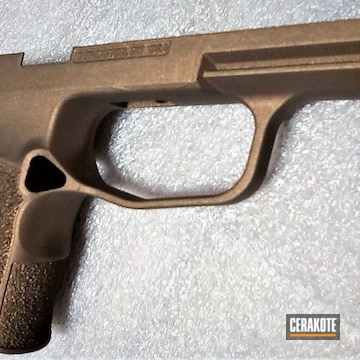 Cerakoted Sig Sauer Pistol Frame Done In H-148 Burnt Bronze