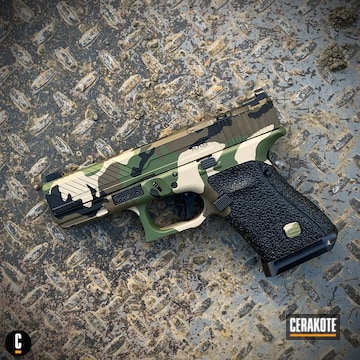Cerakoted Kab Defense Custom Woodland Camo Glock