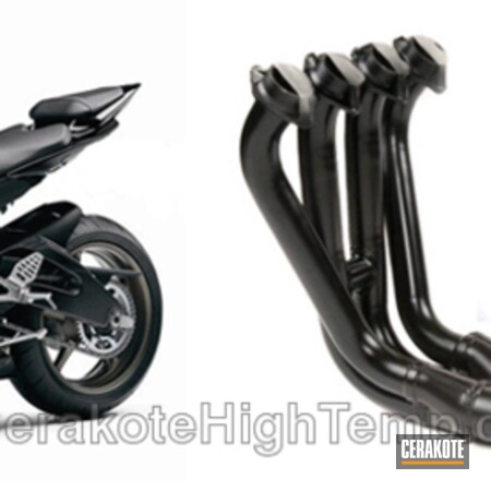 Powder Coating: Motorcycles,High Temperature Coating,BLACK VELVET C-7300,Exhaust,C-7300 Black Velvet,Yamaha