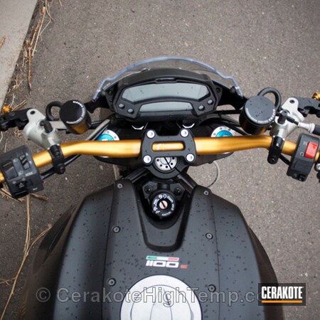 Powder Coating: Motorcycles,Ducati,BLACK VELVET C-7300,Exhaust,C-7300 Black Velvet