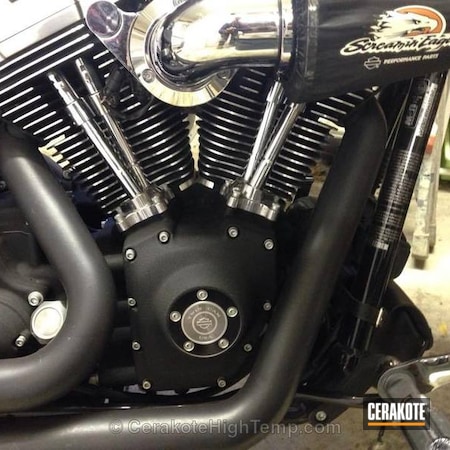 Powder Coating: Motorcycles,BLACK VELVET C-7300,Harley Davidson,Exhaust,C-7300 Black Velvet