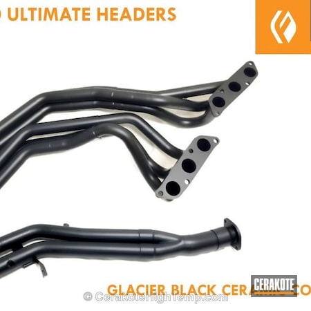 Powder Coating: CERAKOTE GLACIER BLACK C-7600,Lexus,Automotive,Headers