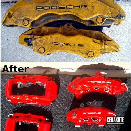 Powder Coating: Porsche,Brakes,Automotive,STOPLIGHT RED C-143
