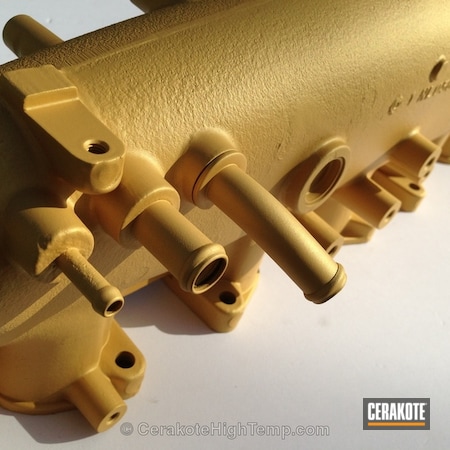Powder Coating: Intake Manifold,Automotive,CERAKOTE GLACIER GOLD  C-7800