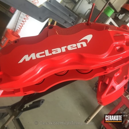 Powder Coating: McLaren,Brakes,Calipers,Automotive,STOPLIGHT RED C-143,Brake Caliper
