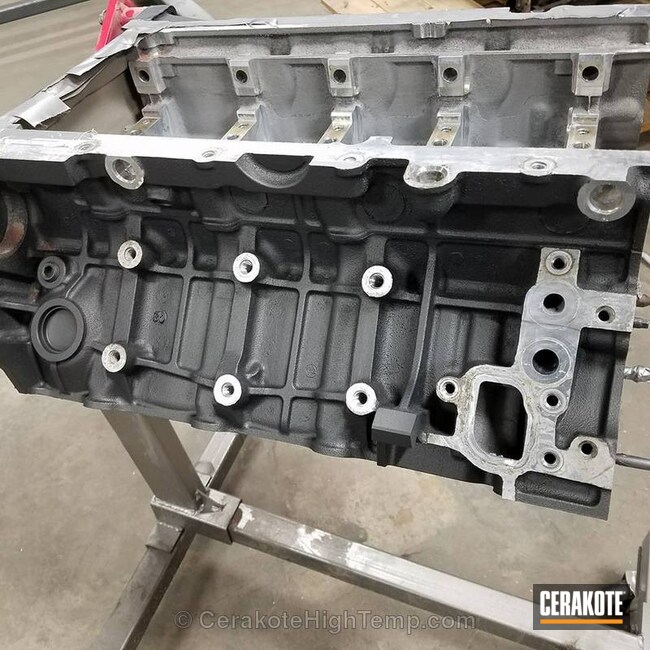 Cerakoted Small Block Ford Engine & Heads Coated In C-112 Cobalt