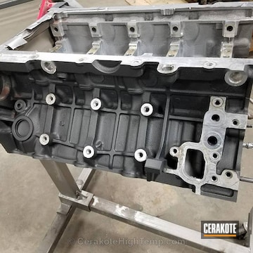 Cerakoted Small Block Ford Engine & Heads Coated In C-112 Cobalt