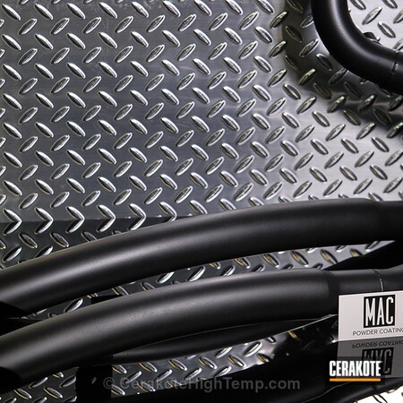 Powder Coating: CERAKOTE GLACIER BLACK C-7600,Motorcycles,Harley Davidson,Exhaust