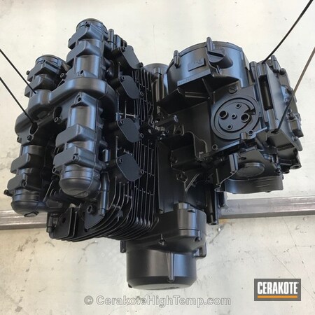 Powder Coating: CERAKOTE GLACIER BLACK C-7600,Engine Block,Engine,Automotive
