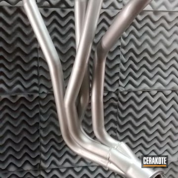 Cerakoted Vintage Land Rover Exhaust System In C-7700