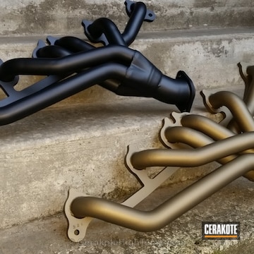 Cerakoted Banks Headers For Jeep Cherokee 4.0l Cerakoted In C-7600 And C-7800