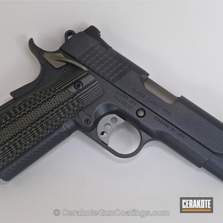 Powder Coating: Kimber,1911,Handguns,Blue Titanium H-185,Gun Metal Grey H-219