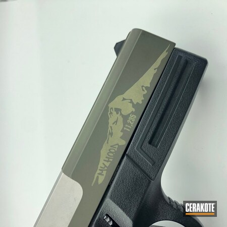 Powder Coating: Laser Engrave,Smith & Wesson,Pistol,O.D. Green H-236,Mt. Hood