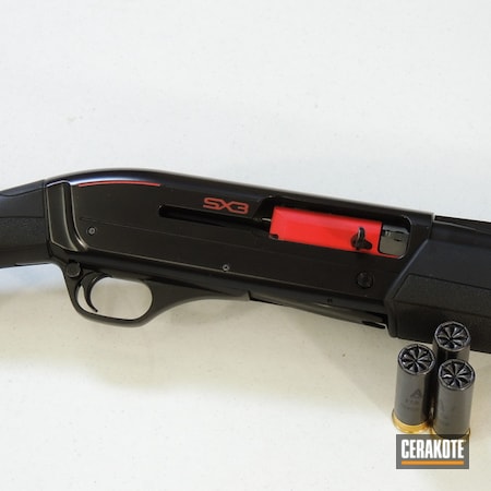 Powder Coating: Graphite Black H-146,Two Tone,Shotgun,Winchester,FIREHOUSE RED H-216,Winchester SX4