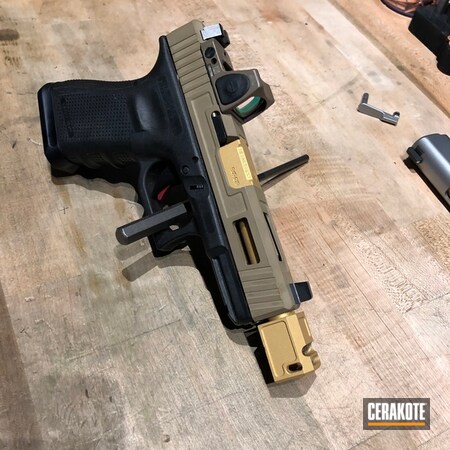 Powder Coating: Glock,Pistol,Gold H-122,Flat Dark Earth H-265