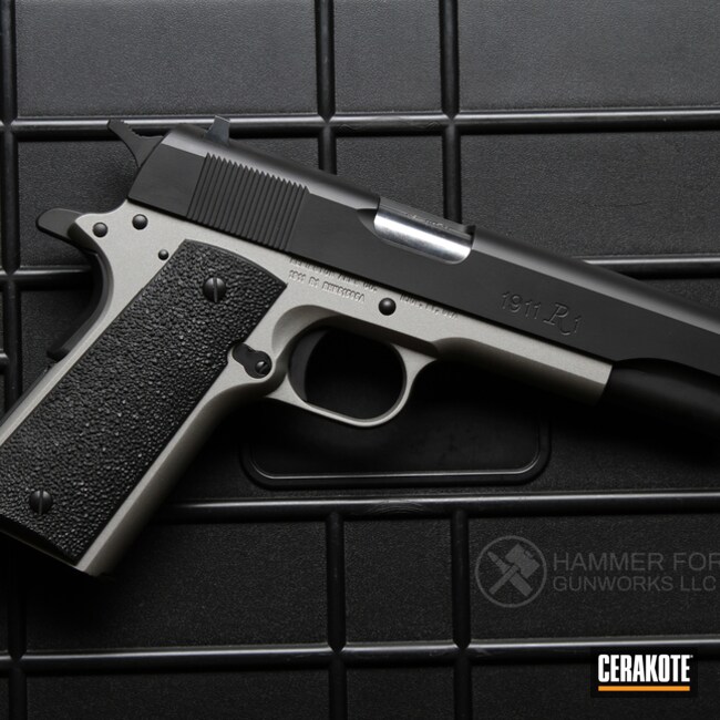 Cerakoted Remington 1911 R1 Handgun With Cerakote H-146 And H-170