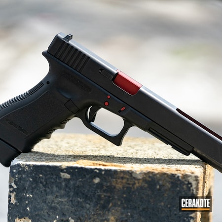 Powder Coating: Red,Glock,Two Tone,Barrel,FIREHOUSE RED H-216,Glock 17,Accent Color