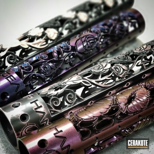 Cerakoted Offhand Gear Handguards With A Cerakote And Gun Candy Finish