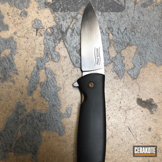 Cerakoted Knife Coated In H-148 And H-190