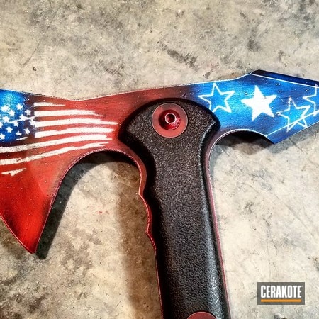 Powder Coating: Tomahawk,Distressed,Snow White H-136,Freedom,War Hawk,FIREHOUSE RED H-216,More Than Guns,Cold Steel Tomahawk,Sky Blue H-169,Distressed American Flag