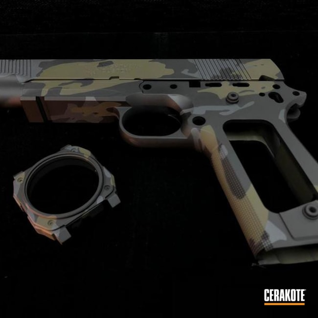 Cerakoted Airsoft Handgun In A Cerakote Multicam Finish