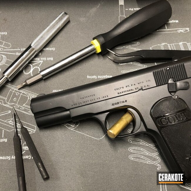 Cerakoted Restored Colt 1903 Handgun With Cerakote Graphite Black
