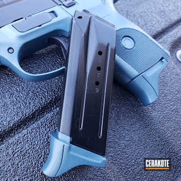 Cerakoted Ruger Sr9c Handgun With Cerakote H-185 Blue Titanium