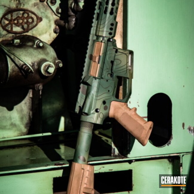 Cerakoted Ar Pistol With Custom Camo Pattern