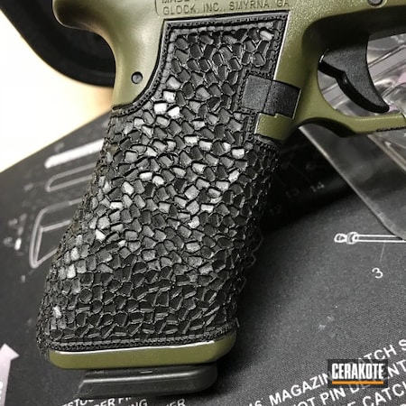Powder Coating: Glock 35,Glock,Smoke E-120,Pistol,O.D. Green H-236,Stippled