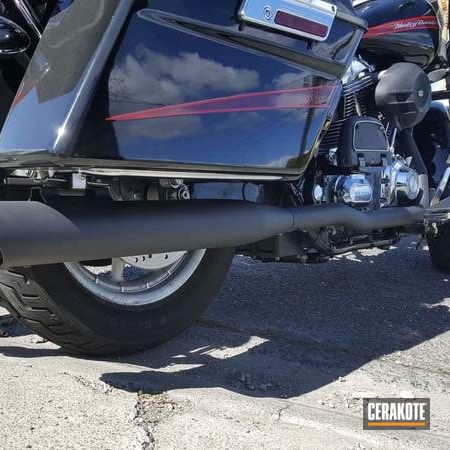 Powder Coating: CERAKOTE GLACIER BLACK C-7600,Motorcycles,Harley Davidson,More Than Guns,Exhaust