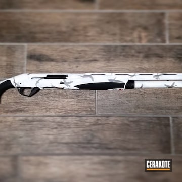 Cerakoted Benelli Shotgun In A Snow Alpine Multicam Finish