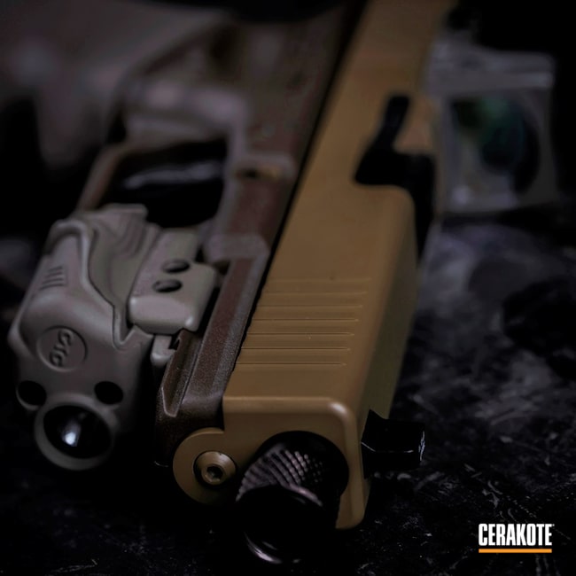 Cerakoted: Pistol,Glock,NOVESKE TIGER EYE BROWN  H-187,Glock 17,Slide,Handguns