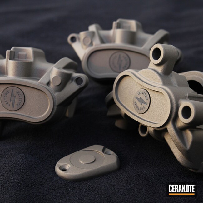 Cerakoted Motorcycle Brake Calipers In Cerakote H-148 And H-146