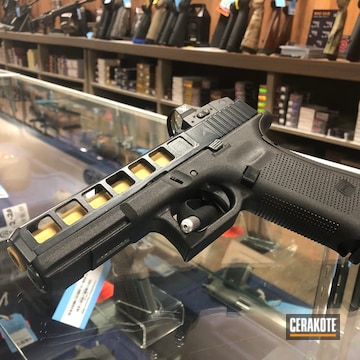 Cerakoted Glock Handgun With Custom Cerakote Finish And Machined Slide