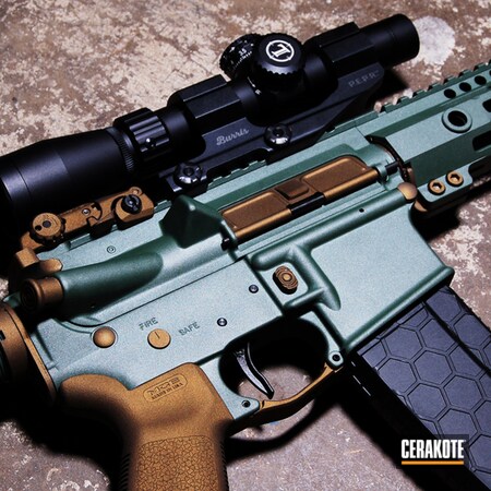Powder Coating: Two Tone,Forest Green H-248,Tactical Rifle,Burnt Bronze H-148