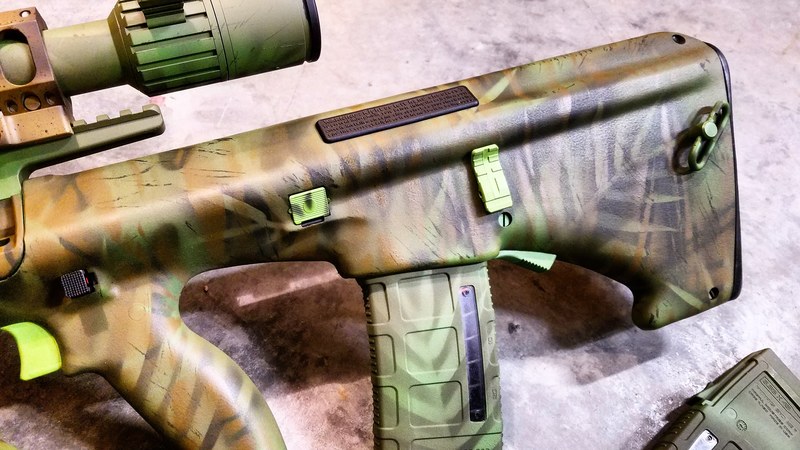 Steyr Aug with a Custom Jungle Camo Finish by ARMISTEAD COLEMAN | Cerakote