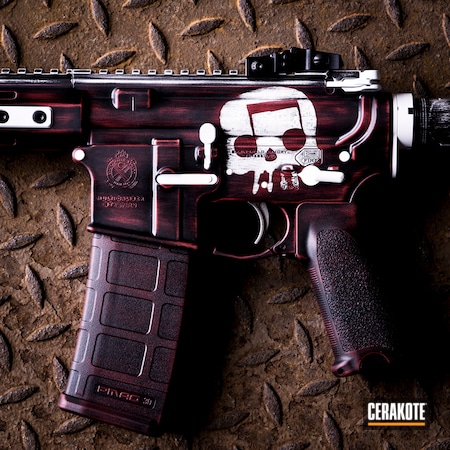 Powder Coating: S.H.O.T,Armor Black H-190,Stormtrooper White H-297,Springfield Armory,Tactical Rifle,FIREHOUSE RED H-216