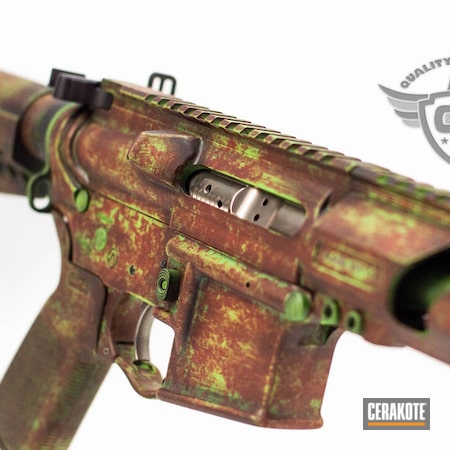 Powder Coating: Zombie Green H-168,Grunge Camo,AR Pistol,Spikes Receiver,Tactical Rifle,Leadstar Arms,AR-15,Rust,Worn