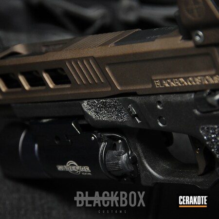 Powder Coating: Glock,Two Tone,Pistol,Burnt Bronze H-148,Stippled
