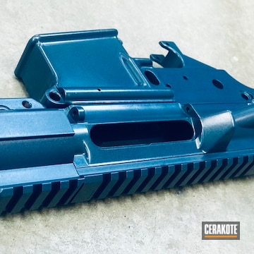 Cerakoted Cerakote H-185 Blue Titanium On This Upper / Lower / Handguard